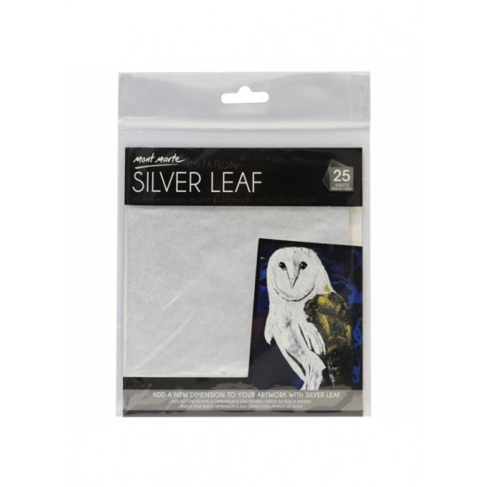 MM Imitation Silver Leaf 14x14cm 25 sheets