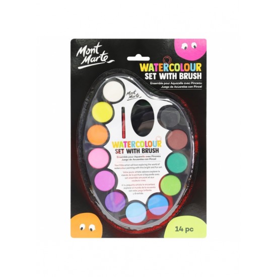 MM Watercolour Set with Brush 14pc