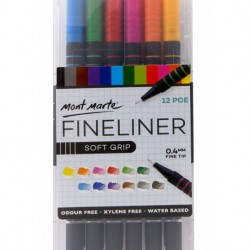 MM Fineliners Soft Grip 12pc