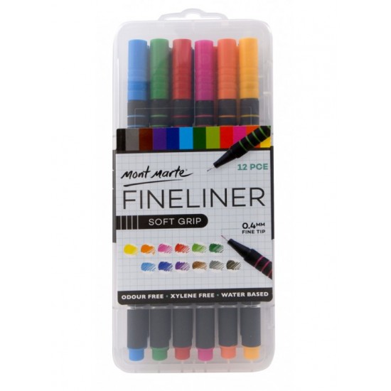 MM Fineliners Soft Grip 12pc