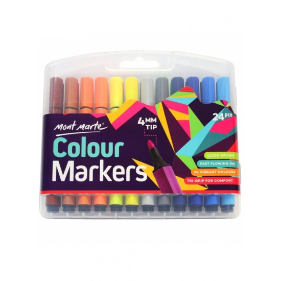 MM Watercolour Markers 24pc Tri Grip in Case