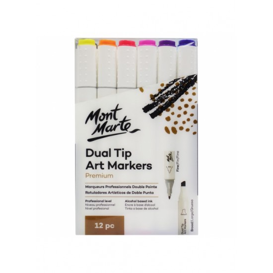 MM Dual Tip Alcohol Art Markers 12pc