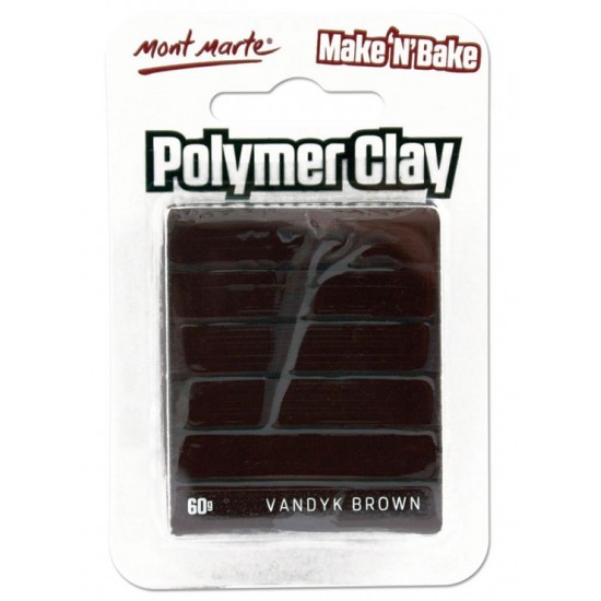 MM Make n Bake Polymer Clay 60g - Van Dyke Brown