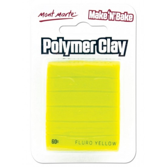 MM Make n Bake Polymer Clay 60g - Fluro Yellow