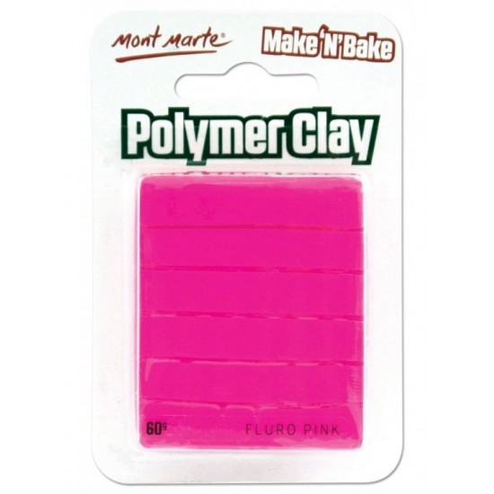 MM Make n Bake Polymer Clay 60g - Fluoro Pink