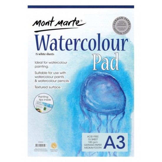 MM Watercolour Pad German Paper A3 180gsm 15sht