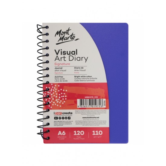 MM Visual Art Diary PP Coloured Cover A6