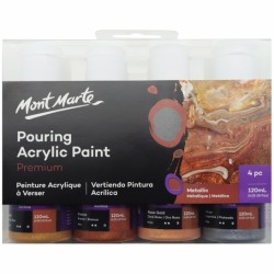 MM Pouring Acrylic 4pc x 120ml - Metallic