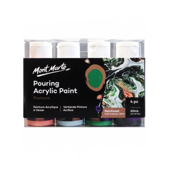 MM Pouring Acrylic 4pc x 60ml - Rainforest