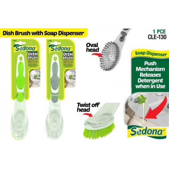 1pce Dish Brush W/Soap Dispenser