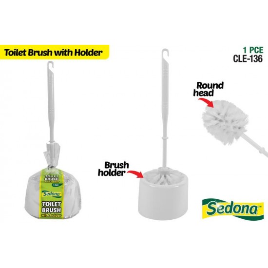 2pce Round Toilet Brush Set