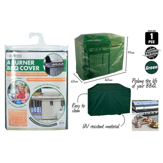 1pce 4-Burner BBQ Cover-160x54x60cmGreen